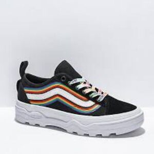 Vans Old Skool Sentry Pride Black & White Platform Shoes Men's Size 11